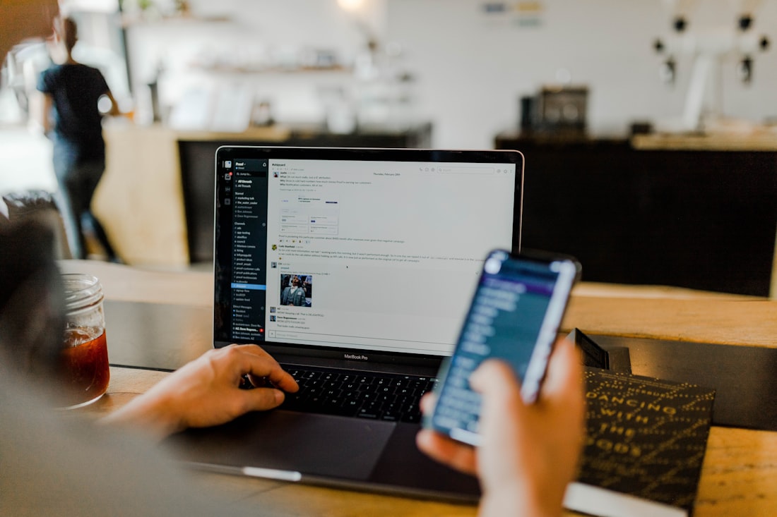 Professional email marketing campaign on laptop showing newsletter and lead funnel strategy
